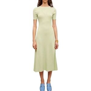 Sandro Maje Rib-Knitted Scoopback Midi Dress Size 38